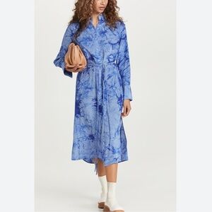 Proenza White Label - Blue Tye Dye Effect Silk
